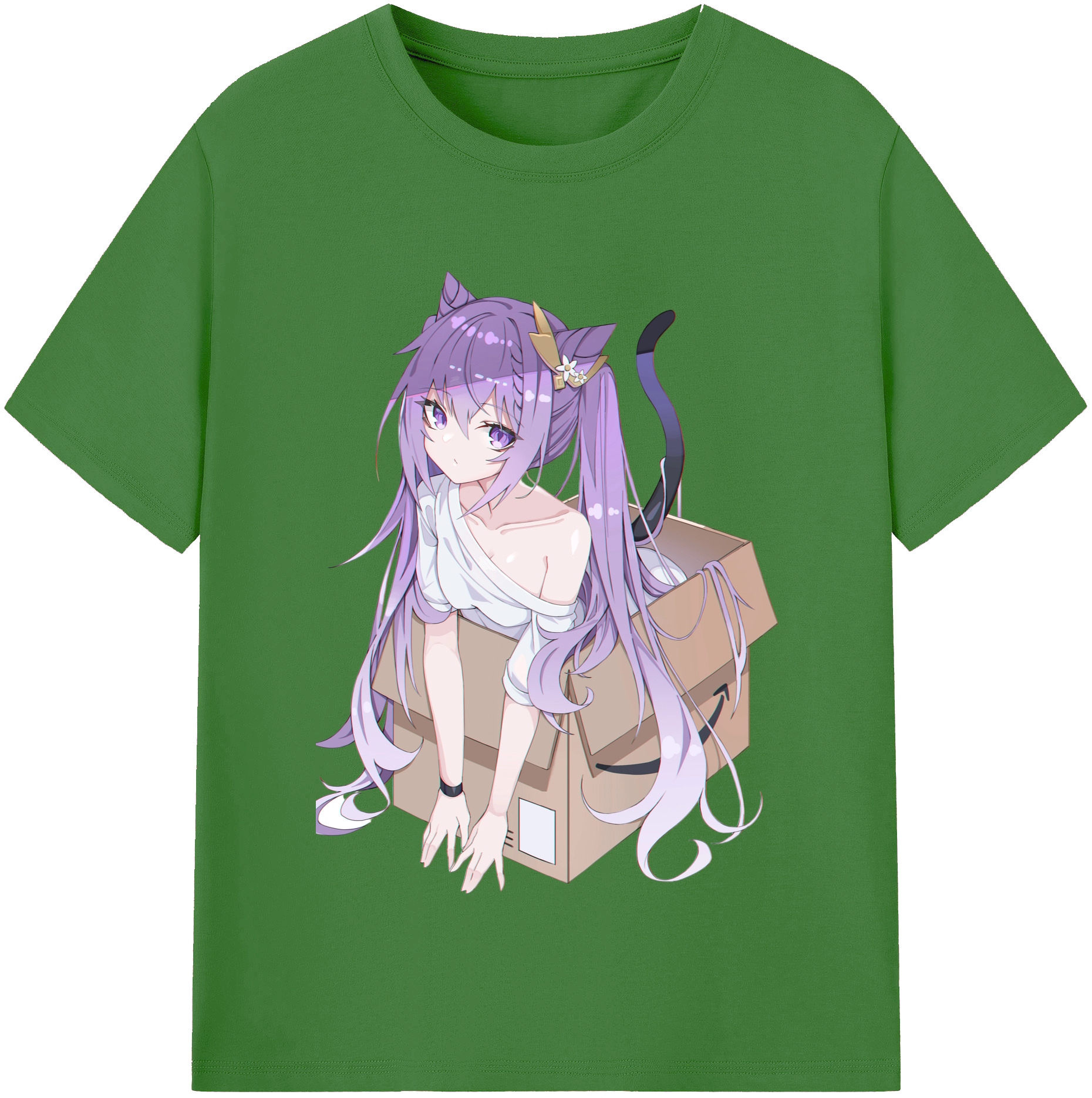 げんし神 刻晴 こくせい genshin Kokusei レディースカジュアルプリントTシャツ（綿100％）